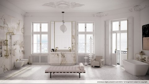 Stojak na papier - 3-funkcyjny - złoty szczotkowany SILIA ADI_R732