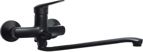 Bateria umywalkowa ścienna z wydłużoną wylewką - podłączenie na wąż nero Boro BMO_N56M