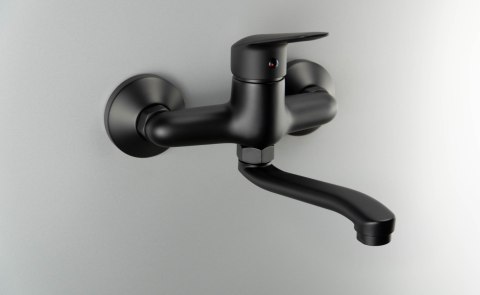 Bateria umywalkowa ścienna nero Boro BMO_N50M