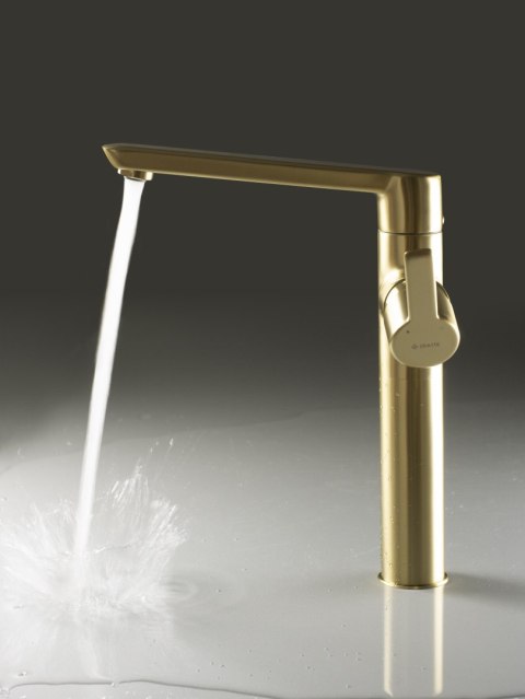 Bateria umywalkowa wysoka złoty szczotkowany Arnika BQA_R20K