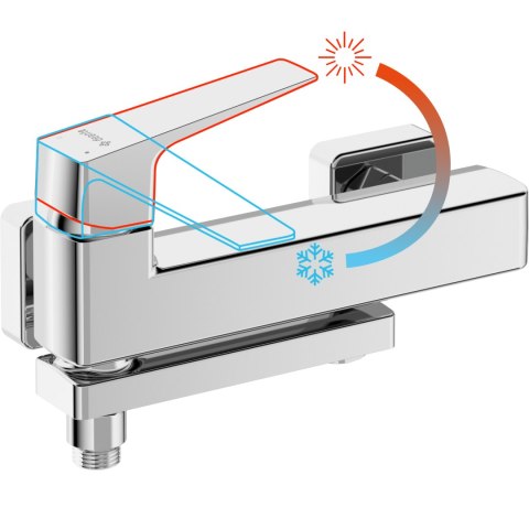 Bateria wannowa ścienna - ze składaną wylewką chrom Blur BQL_012M