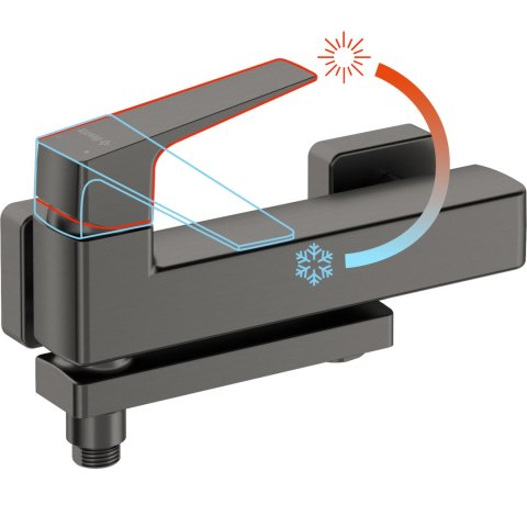 Bateria wannowa ścienna - ze składaną wylewką titanium Blur BQL_D12M