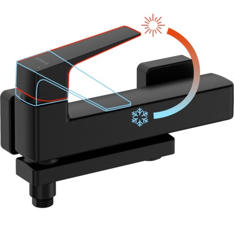 Bateria wannowa ścienna - ze składaną wylewką nero Blur BQL_N12M