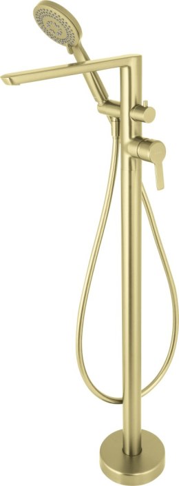 Bateria wannowa wolnostojąca z zestawem prysznicowym złoty szczotkowany Arnika BQA_R17M