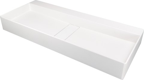 BLUR - Umywalka granitowa nablatowa 80x40 z maskownicą - alabaster - CQB_AU8S