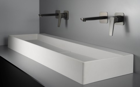 BLUR - Umywalka granitowa nablatowa 80x40 z maskownicą - alabaster - CQB_AU8S