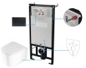 JASMIN - Zestaw WC podtynkowy 6 w 1 - spłukiwanie wirowe nero/biały - CDJN6ZPW