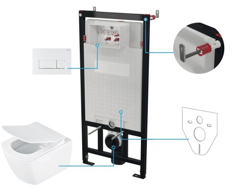 Zestaw WC podtynkowy 6 w 1 biały/bianco Blur CDZA6ZPW