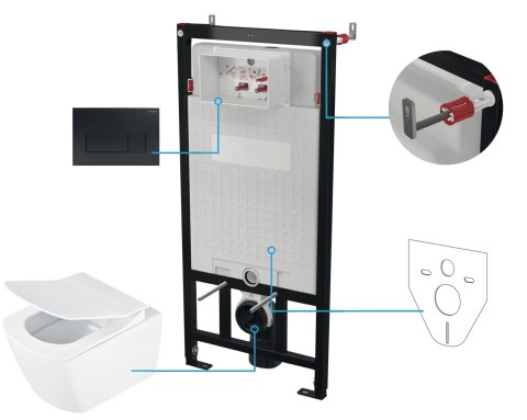 Zestaw WC podtynkowy 6 w 1 biały/nero Blur CDZN6ZPW