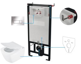 Zestaw WC podtynkowy 6 w 1 biały/chrom Blur CDZS6ZPW