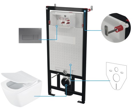 Zestaw WC podtynkowy 6 w 1 biały/titanium Blur CDZT6ZPW