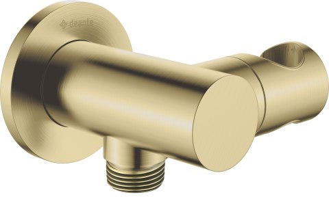 CASCADA - Przyłącze kątowe okrągłe z uchwytem na słuchawkę - złoty szczotkowany - NAC_R57K