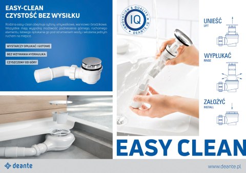 EASY-CLEAN - Syfon do brodzika czyszczony od góry - chrom - NHC_029C