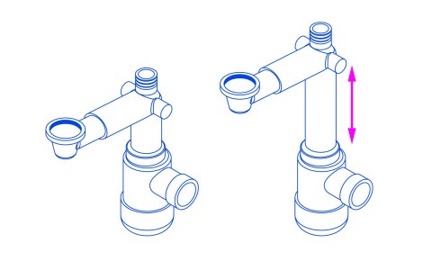 SPACE-SAVER LUX - Syfon do umywalki teleskopowy - biały - NHC_633K
