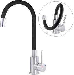 Zlewozmywak granitowy z baterią z elastyczną wylewką - grafit Corio ZRCP2113