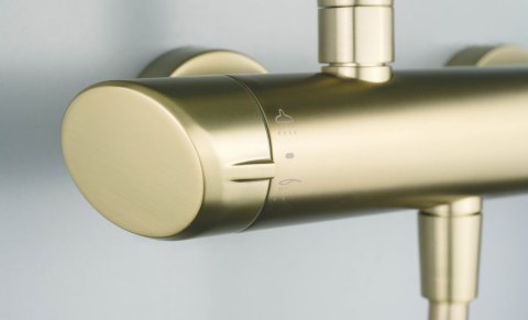 Deszczownica z baterią prysznicową złoty szczotkowany Arnika NQA_R41K