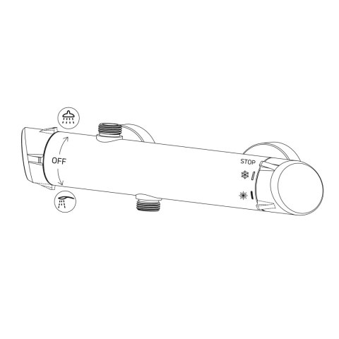 Deszczownica z baterią prysznicową złoty szczotkowany Arnika NQA_R41K