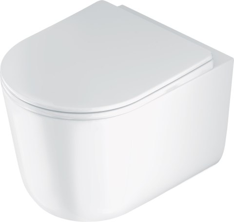 JASMIN - Miska WC z deską bezkołnierzowa - spłukiwanie wirowe - biały - CDJD6ZPW
