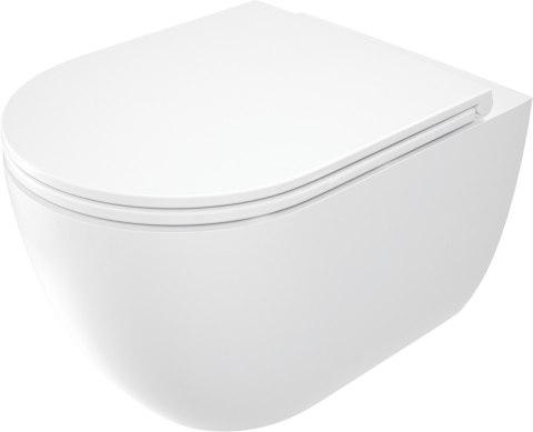 ROUND - Miska WC z deską bezkołnierzowa - biały - CGRD6ZPW