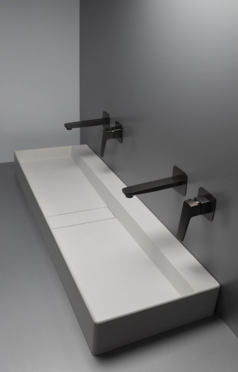 BLUR - Umywalka granitowa nablatowa - z maskownicą - alabaster - CQB_AU2S