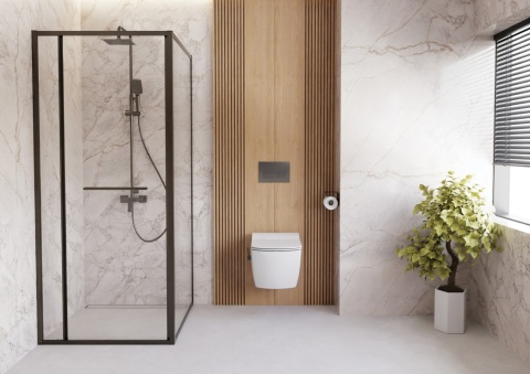 BLUR - Kabina prysznicowa kwadratowa 80x80 cm - titanium KQB_D088P