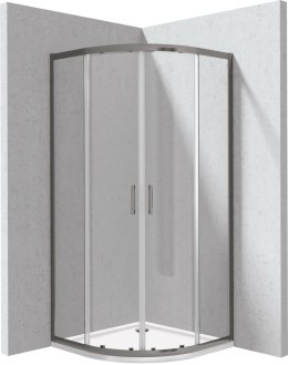 FUNKIA EVO - Kabina prysznicowa z brodzikiem półokrągła 90x90 cm - titanium - KYPPD099P