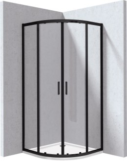 FUNKIA EVO - Kabina prysznicowa z brodzikiem półokrągła 90x90 cm - nero - KYPPN099P