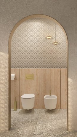 Przycisk spłukujący do stelaży podtynkowych - slim - złoty szczotkowany - CST_R51P