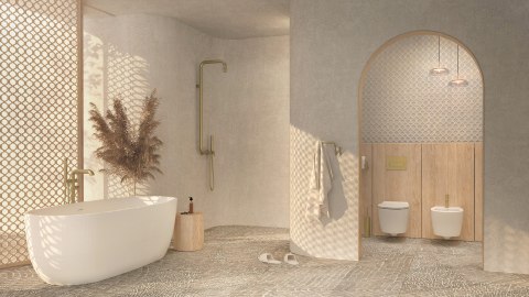 Przycisk spłukujący do stelaży podtynkowych - slim - złoty szczotkowany - CST_R51P