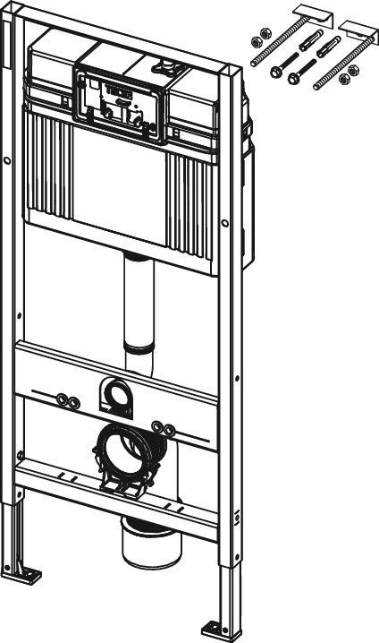 TECEbase – Uniwersalny stelaż podtynkowy do WC ze wspornikami (H=112 cm) 9400407