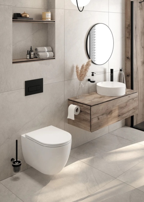 Zestaw WC podtynkowy 6 w 1 nero/biel Boro CMON6SPW