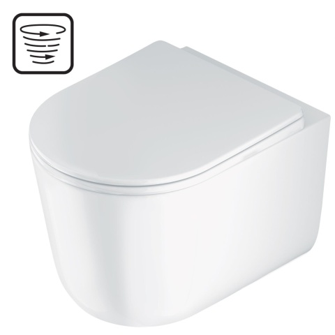 JASMIN - Zestaw WC podtynkowy 6 w 1 - spłukiwanie wirowe nero/biały - CDJN6ZPW