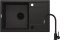 Zlewozmywak granitowy z baterią 1-komorowy z ociekaczem i syfonem - grafit metalik Corio ZRCPG113
