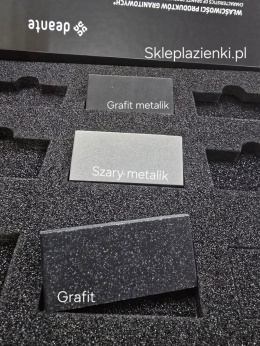 Zlewozmywak granitowy z baterią 1-komorowy z ociekaczem- szary metalik CORIO ZRCPS113